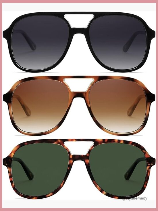 Polarized Aviator Sunglasses with UV400 Protection, Plastic Frames main image 6